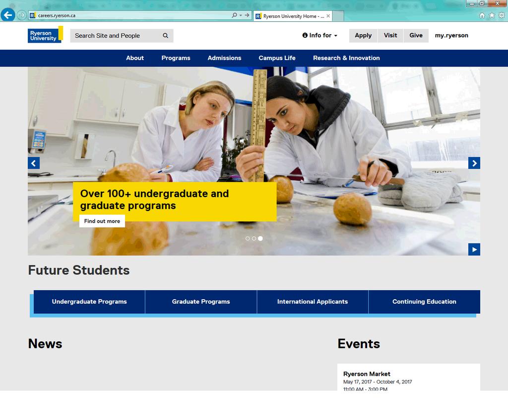 Create your account To apply for a job, you need to register and create an account at: https://careers.ryerson.ca/index.html Your online account allows you to upload your resume and apply to jobs.