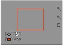6. Touch the and icon function area to magnify the rectangle and select an area to be save as a new file. 7. Press the Menu/OK button. 8.