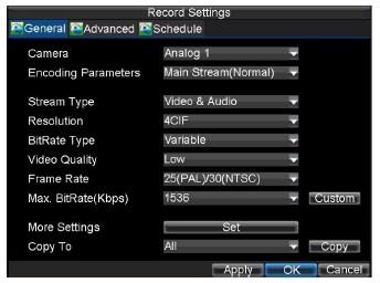 . Initialising Record Settings Before setting your DVR up for recording, certain settings should be configured first. The steps for configuring these settings are:.