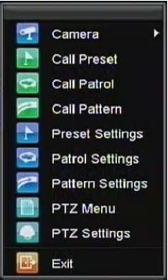 9. PTZ Controls 9. Navigating PTZ Menus PTZ menus can be navigated through with either the mouse or the front panel/remote.