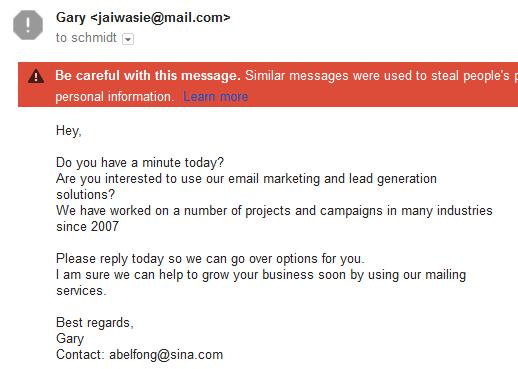 Application: E-mail Spam Filtering Want