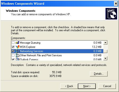 Section 2 - Installation UPnP Installation Follow the steps below to install UPnP on your Windows XP machine.
