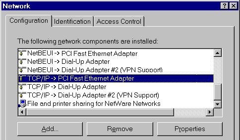 Checking your Network Protocols (Windows 9x) Your PC must have EITHER the TCP/IP or NetBEUI protocols installed. (All versions of Windows after Windows 98 have TCP/IP installed by default.