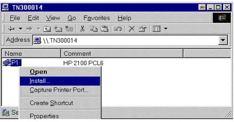 Locate the desired Print Server, as shown below: If it is the same Workgroup as your PC, it will be listed on screen.