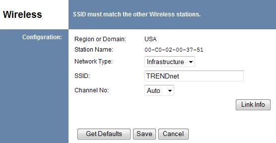 Wireless Configuration (TEW-P11G only) There are 2 options on the menu for Wireless configuration - Basic and Security.