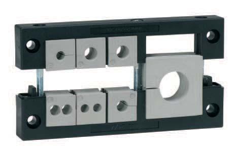 KEL 24 Cable entry frames Description Type Order No. Inserts KT PU small large The KEL-24 matches exactly the cut-out dimensions of 24-pole standard industrial connectors. KEL 24 10 142.