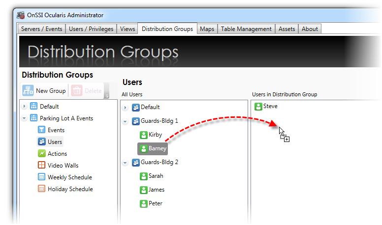 Ocularis Administrator Ocularis Administrator User Manual TO DELETE EVENTS FROM A DISTRIBUTION GROUP 1.