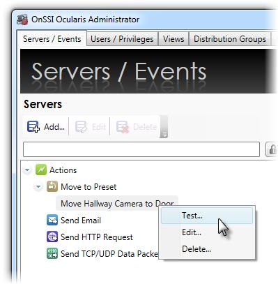 Ocularis Administrator Ocularis Administrator User Manual The preset move has just been configured but has not been assigned to any particular alert.