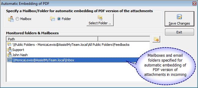 9. Automatic embedding of PDF attachments back to the Outlook items Embedding of PDF version of the attachments to incoming emails can be automated