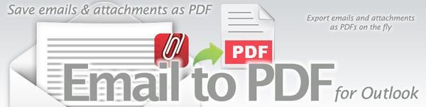 Welcome to Email to PDF for Outlook- A fast, light-weight add-in for Microsoft Outlook that makes it easy and effortless to generate PDF, XPS and other document formats right out of your emails and