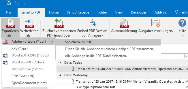 Email to PDF add-in is available in 16 major languages. 1. English 2. Chinese (Traditional) 3. Danish 4. Dutch 5. Finnish 6. French 7. German 8. Greek 9. Italian 10. Japanese 11. Korean 12.
