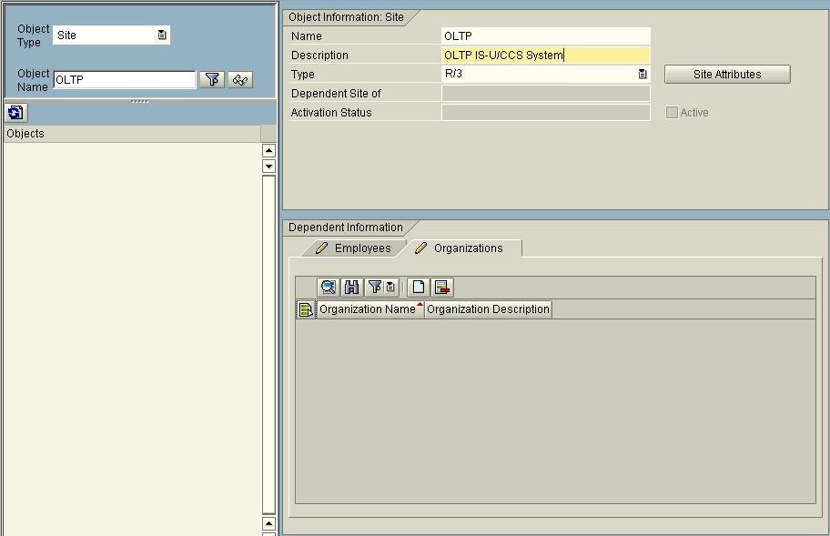 CRM System 4.1.1 Check/Create OLTP Site An OLTP site is a physical dataset and is defined on the CRM server. It acts as receiver or supplier of data in the context of replication.