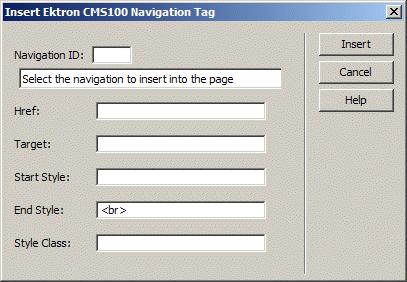 CMS100 Navigation Tag box.
