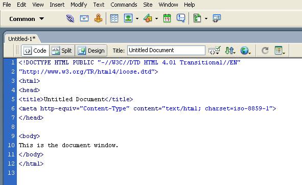 Figure: The List of Available Panels in Dreamweaver Page Views: Code, Design, and Design and Code (split screen) There are three different ways to view the document window in Dreamweaver.