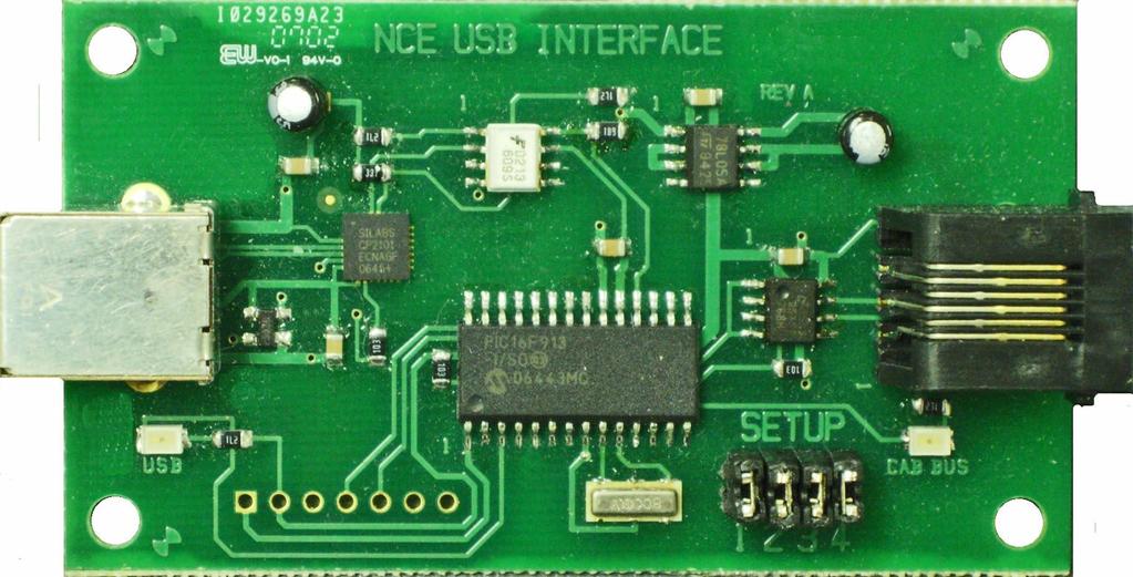 USB Interface board $49.95 USB interface for NCE Cab Bus.