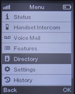 New Contact option. 3. Enter the desired values in the Name, Number, Mobile and Extension fields. 4. Press the Save soft key to save the contact information.