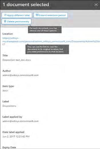 labels Includes ESI in SharePoint OneDrive for Business O365 Group sites