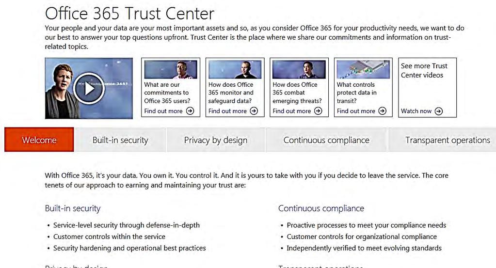 Trust Center https://products.office.