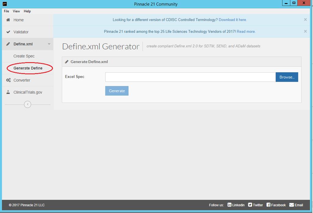 Display 6. Screenshot of Define.xml Generator Interface 4.