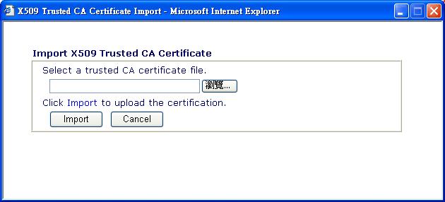 For viewing each trusted CA certificate, click View to open the certificate detail information window.