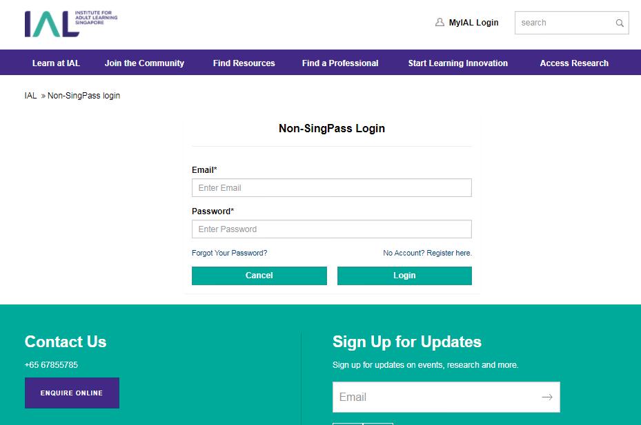 Updated as of 6 February 08 B. NON-SINGPASS (/) If you are not eligible for SingPass (Non Singapore Citizen/PR), you will be able to login using your Non-SingPass account.
