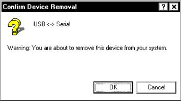 Click OK to confirm removal of the bad device node. Then close the device manager window, and unplug the CMODUSB or CMAXQUSB board from the USB port.