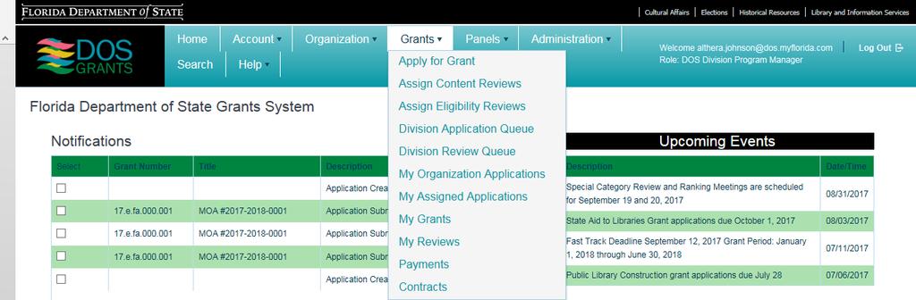 You can check on the status of your application by viewing the My Organization Applications