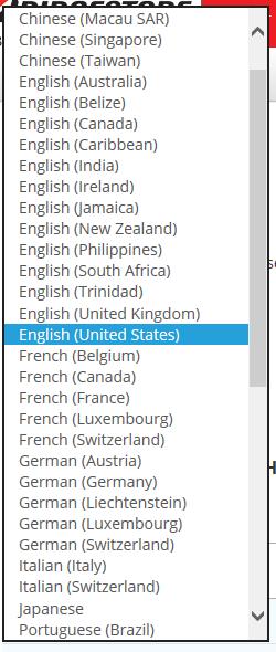 A listing of the available languages displays. 2. Click on your language choice and then on OK to make your selection. 3.