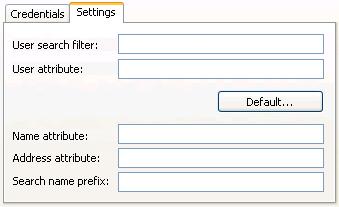 Directory Server: []: Specify in this field the directory server IP address or DNS name (default: none).