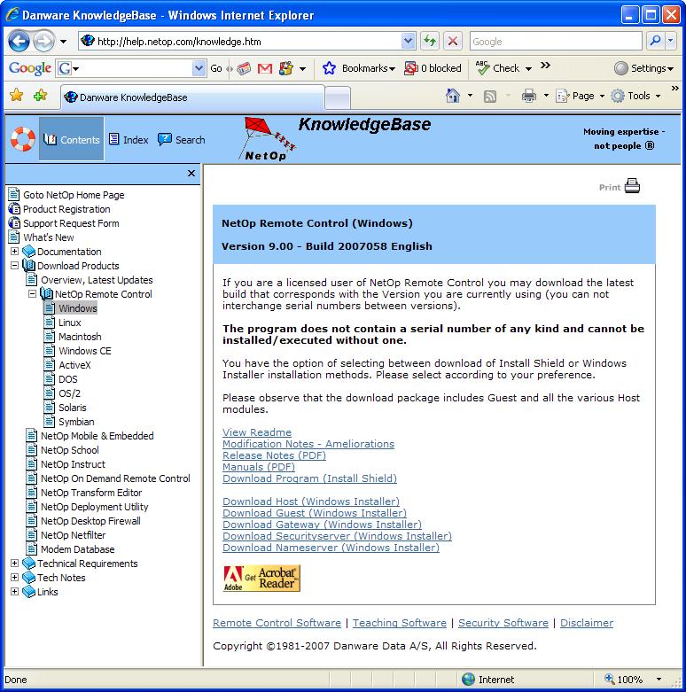 Installation It contains these hotspots: View Readme: Click to show in the right window pane the current version and build ReadMe.txt file contents.