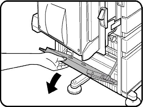 Misfeed in multi-purpose drawer 1. If available, unlatch the duplex module, slide it to the left and gently move the module away from the machine.