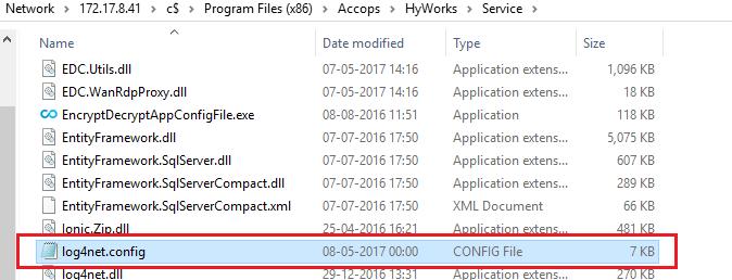 C:\Program Files (x86)\accops\hyworks\service\logs APPENDIX B: CONFIGURING SYSLOG SERVER IN HYWORKS CONTROLLER FOR ARCHIVING Assumption or Prerequisites 1.