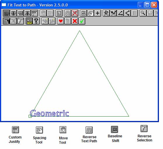 10 Solutions Chapter 4 Fitting text to path 1 With the triangle selected, hold down the Shift key and select Geometric. 2 Click Tools > Fit Text to Path. The Fit Text to Path dialog box opens.