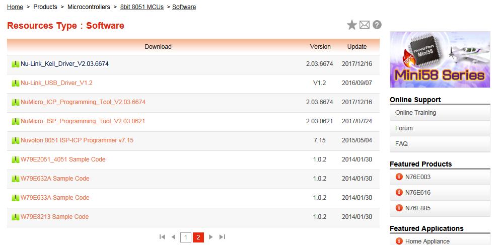 NUTINY-SDK- USER MANUAL 5 DOWNLOADING NUVOTON 8BIT 8051 MCUS RELATED FILES FROM NUVOTON WEBSITE 5.