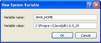 8. Enter JAVA_HOME as Variable name. 9. As Variable value enter the following.