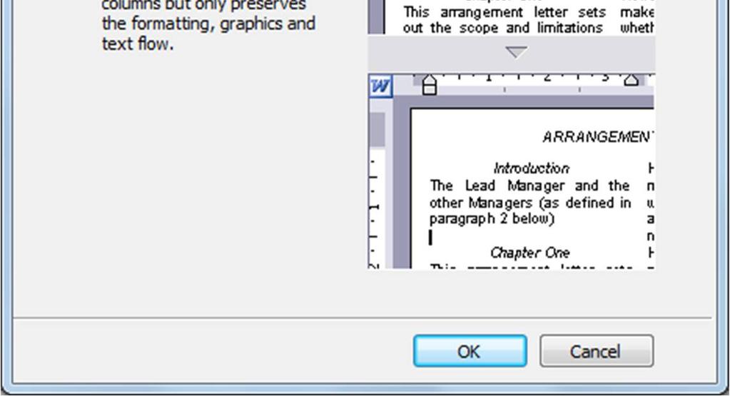 The PDF document is converted to Word format and is opened in Microsoft Word. You must save the document.