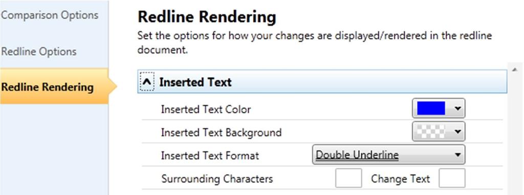 Configuring Rendering Sets Redline Rendering The Redline Rendering