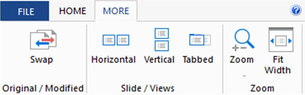 Comparing Presentations Section Option Description Comparison Themes Last Select Edit Navigates to the last change in the Change Summary area. The change in also highlighted in the Slide View area.