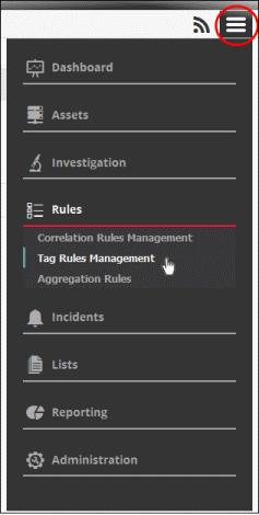 The 'Tag Rules Management' interface will open