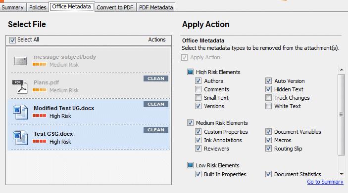 Protecting Attachments 2. Click View Options in the Metadata Removal area or select the Office Metadata tab.