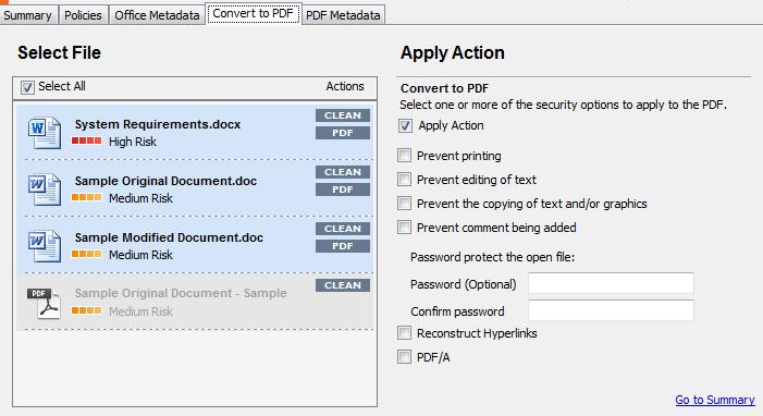 Protecting Attachments To convert attachments to PDF: 1. Select the attachment in the Select File list and click View Options in the Workshare Secure PDF area or select the Convert to PDF tab.