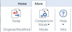 Comparing Documents More tab The More ribbon provides access to other useful functionality. The options are described in the following table.