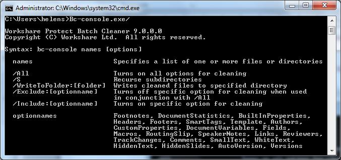 Protecting Documents Batch cleaning using a command line Batch cleaning can be performed using the command line. To batch clean using the command line: 1. From the Start menu, select Run. 2.