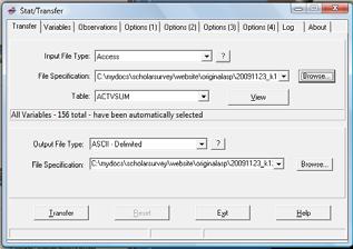 Data Conversion Data Conversion Stat/Transfer Version 11 supports the following file formats.
