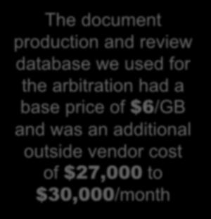 vendor cost of $27,000 to $30,000/month Up to 36 outside contract lawyers
