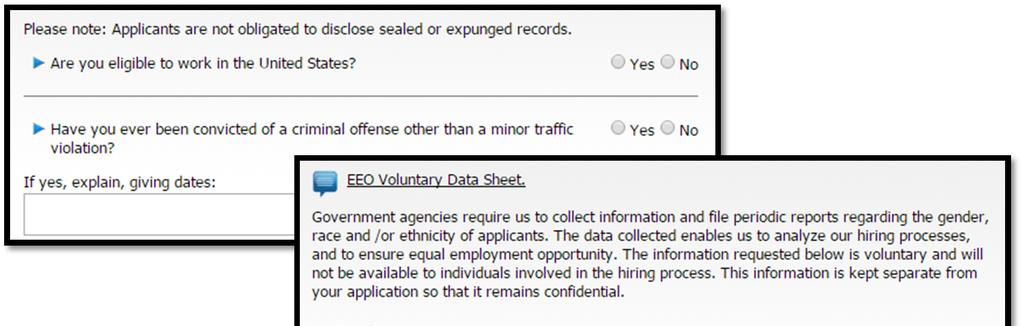 LEGAL INFORMATION & EEO FORM Complete the following legal information and