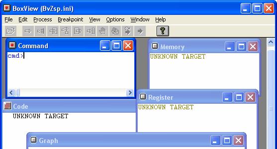 6.3 Steps Using BoxView s Graphical User Interface (GUI) 1. From the Windows Start Menu in the ZSP Development Tools folder, run BoxView for ZSP. The following initial window will be displayed: 2.