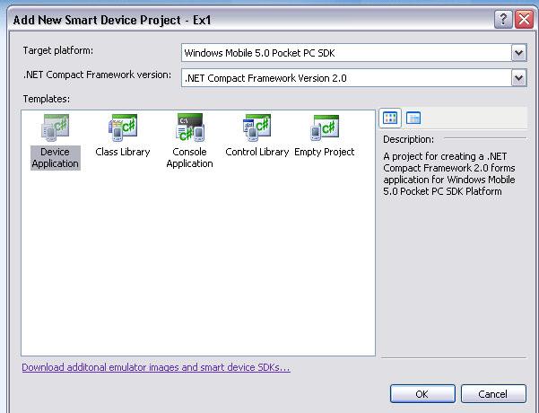 9 7. Select Windows Mobile 5.0 Pocket PC SDK 8. Choose the.