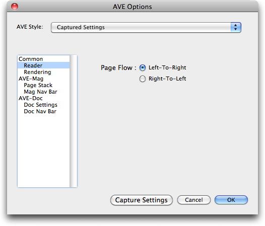 CREATING AN APP STUDIO ISSUE AVE Export Options dialog box The Reader pane lets you control whether pages flow left-to-right or right-to-left.