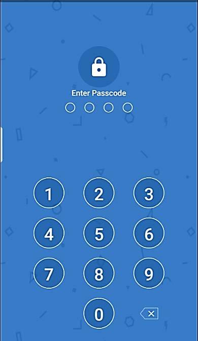 The settings screen appears, Figure 13. 4. Change security passcode four (4) digit PIN, Figure 14.